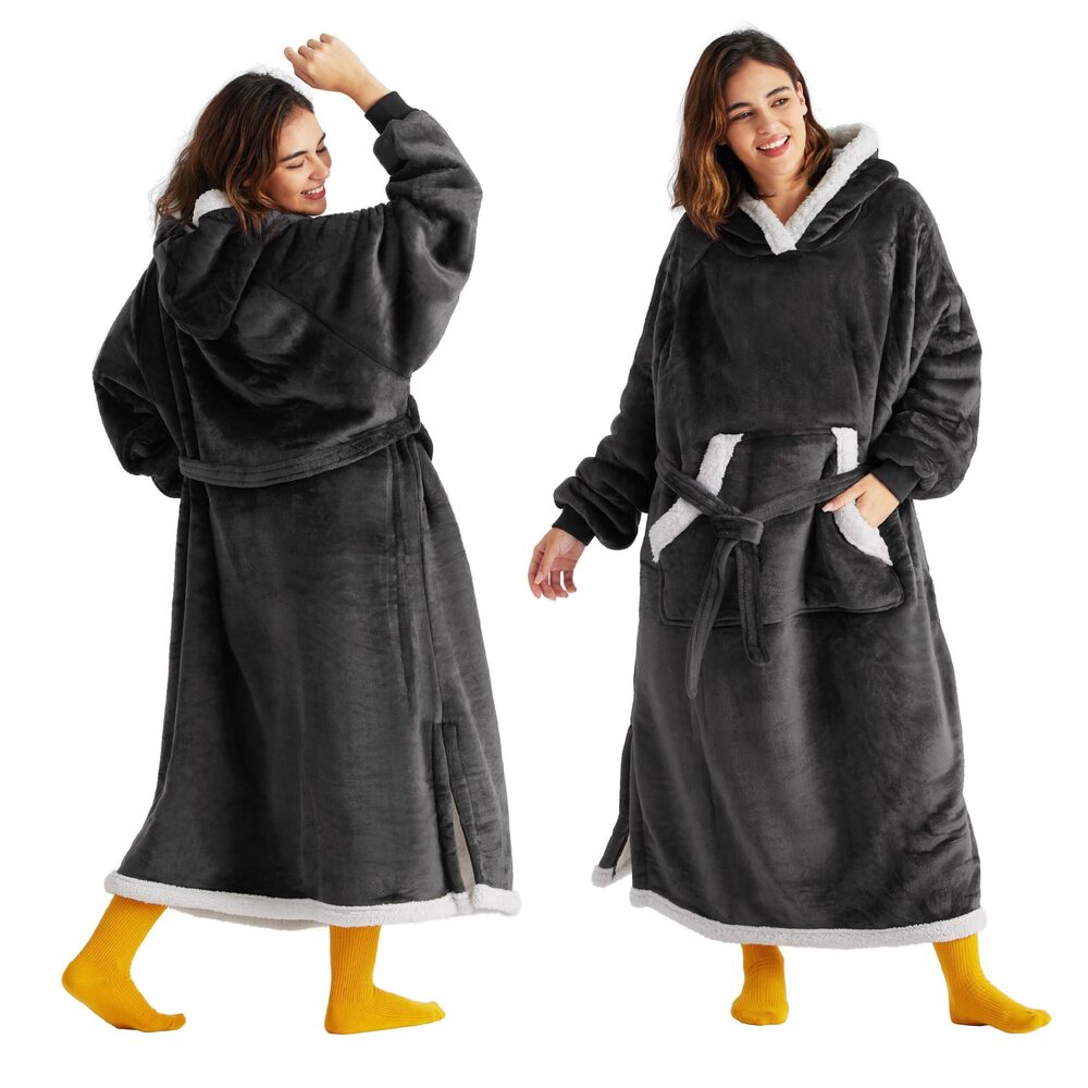 9787 Wearable Blanket Hoodie, Cozy Long Hooded Blanket Sweatshirt as
